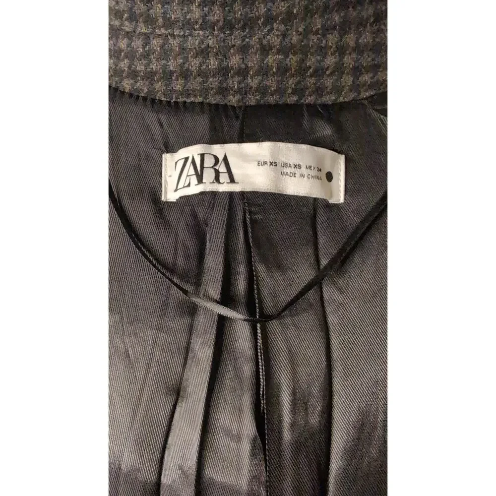 Zara Houndstooth Heritage Oversized Wool Blend Coat Blazer - Picture 10 of 12